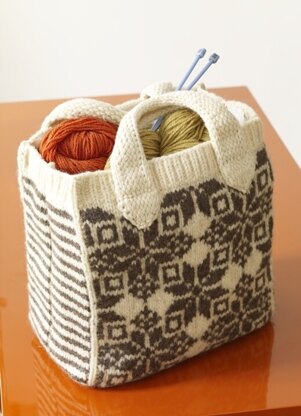 Felted Snowflake Tote in Lion Brand Fishermen's Wool - 80303AD