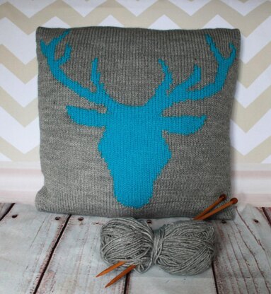 Woodland Deer/Stag Head Cushion Cover