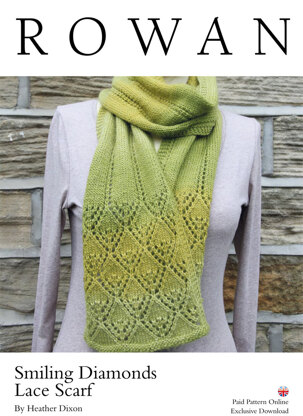 Smiling Diamonds Lace Scarf in Rowan Alpaca Colour