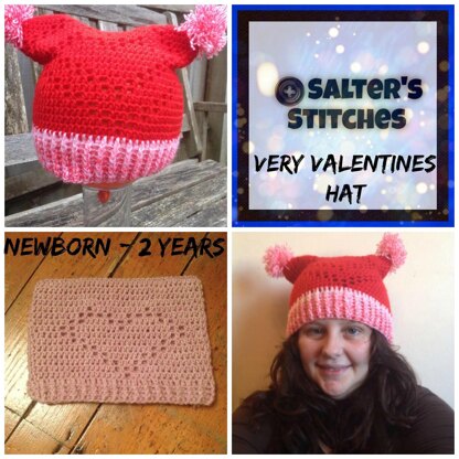 Very Valentine's Hat Newborn to 2 Years