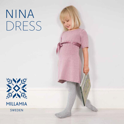 "Nina Dress" - Dress Knitting Pattern For Girls in MillaMia Naturally Soft Merino - knitting pattern