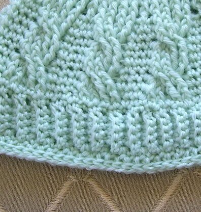 Cable Stitch Crocheted Baby Beanie