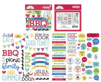 Doodlebug Odds & Ends Chit Chat Die-Cuts - Bar-B-Cute