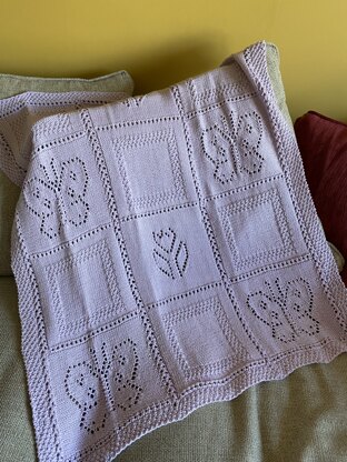 Flower and Butterfly Blanket in Sirdar Snuggly DK - 4528 - Downloadable PDF