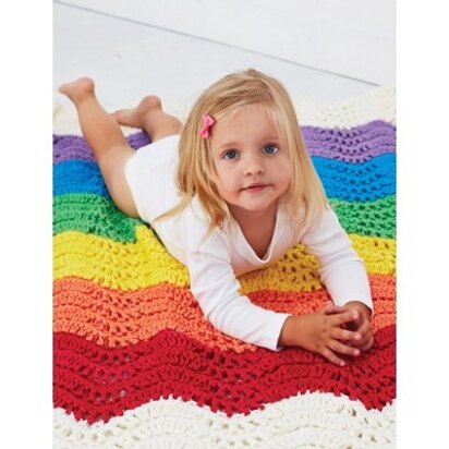 End of the Rainbow Blanket in Bernat Softee Baby Chunky - Downloadable PDF