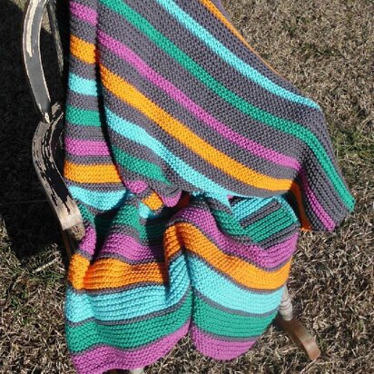 Neon Waterfall Throw - knitting pattern