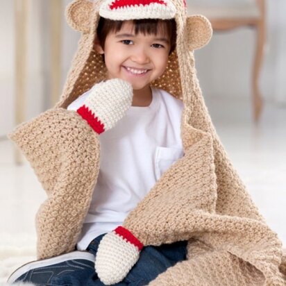 Sock Monkey Blanket in Red Heart Super Saver Economy Solids - LW2571