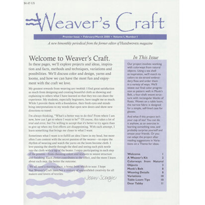 Weavers Craft Weaver's Craft Magazine - 1 Designing with Colorways from Natural Objects: Revised (FEBMAR00)