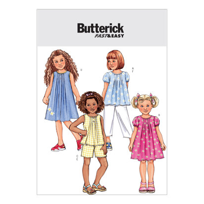 Butterick Oberteil, Kleid, Shorts und Hose für Kinder und Damen B4176 - Schnittmuster