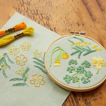 DMC Mindful Making The Quiet Garden Printed Embroidery Kit