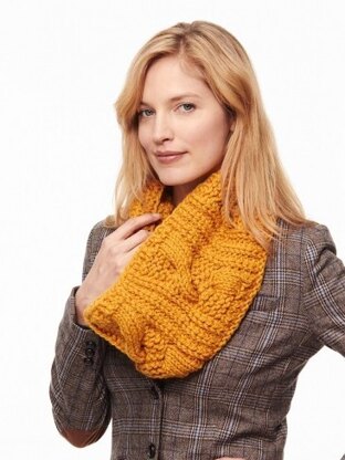 Cable and Rib Cowl in Patons Classic Wool Bulky