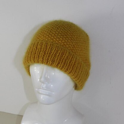 Fluffy Moss Stitch Beanie Hat