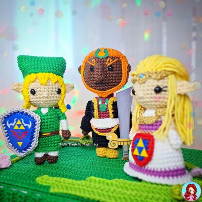 Princess Zelda, Link and Ganondorf (The legend of Zelda) Amigurumi Pattern Bundle