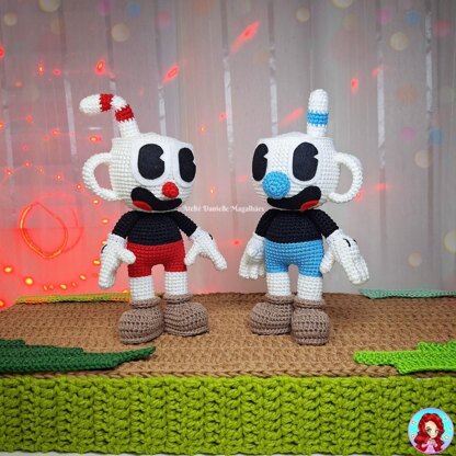 Cuphead, Mugman and Ms. Chalice amigurumi pattern (big version)
