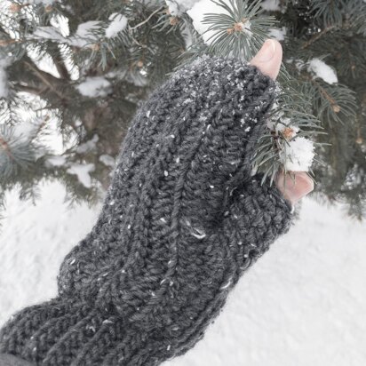 PapioCreek Rib Stitch Fingerless Gloves