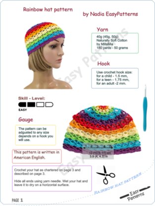 Crochet rainbow hat