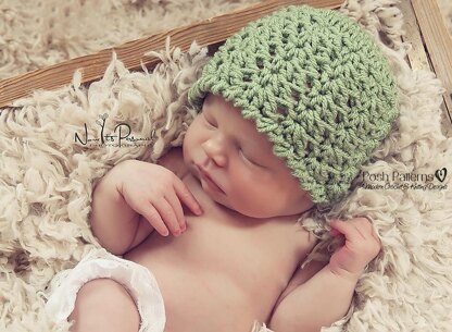 Lacy Shells Beanie Crochet Hat Pattern 239