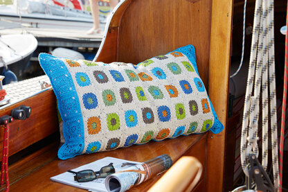 Colorful Granny Pillow in Schachenmayr Catania - S9020