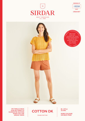 Crochet Top in Sirdar Cotton DK - 10250 - Downloadable PDF