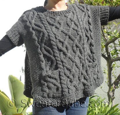 #146 Cable-y Goodness Poncho Sweater