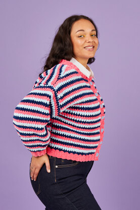 Laid Back Bomber - Free Jacket Crochet Pattern for Women in Paintbox Yarns Chenille by Paintbox Yarns