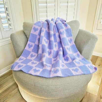 Checkered Hearts Blanket