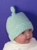 Baby Garter Stitch Topknot Beanie Hat