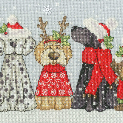 Bothy Threads Holiday Hounds Cross Stitch Kit - 39 x 16cm