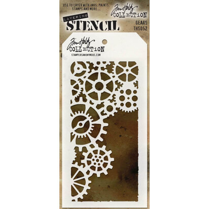 Stampers Anonymous Tim Holtz Layered Stencil 4.125"X8.5" - Gears