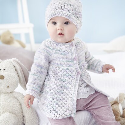 Matinee Coat, Angel Top, Jacket, Hat in King Cole Little Treasures DK - 5857 - Downloadable PDF