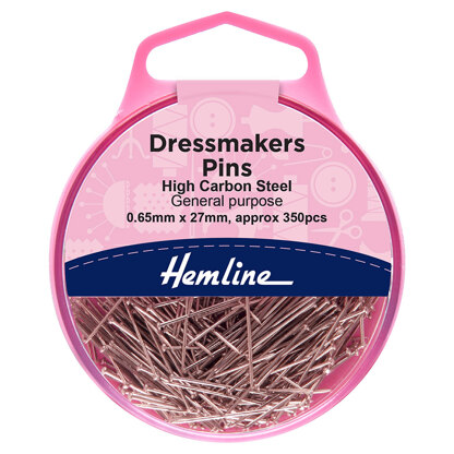 Hemline Dressmaker's Pins 26mm Nickel - 310 Pieces