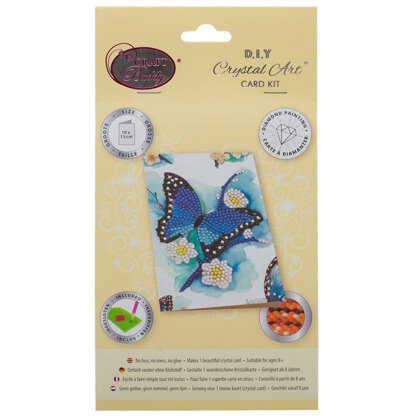 Crystal Art Blue Butterfly, 10x15cm Card Diamond Painting Kit