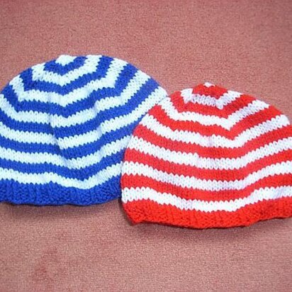 Stripey kids beanie - knitting pattern