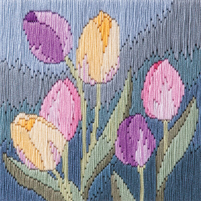 Derwentwater Designs Tulips Long Stitch Kit - 11 x 11cm