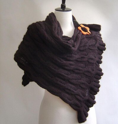 Wrap Shawl with Cables