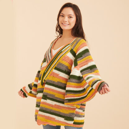 Crochet Batwing Coat - Free Crochet Pattern For Women in Paintbox Yarns Chunky Pots