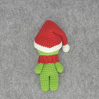 Alien in Santa hat and scarf