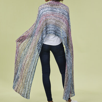 Sag Harbor Wrap - Knitting Pattern for Women in Tahki Yarns Osprey by Tahki Yarns