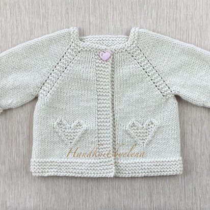 Baby Cardigan with Hearts
