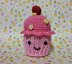 Lemon & Raspberry Amigurumi Cupcake