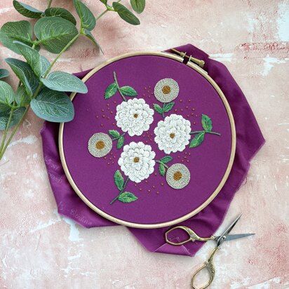 Violet Floral - Downloadable Embroidery Pattern