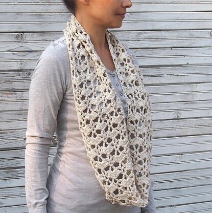 Infinity loop lace long scarf