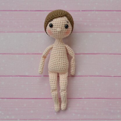 Two sweet crochet play dolls