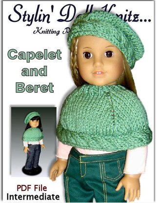 Capelet and Beret for American Girl and 18 inch dolls. 044
