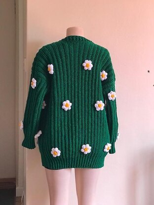 Puff flower cardigan