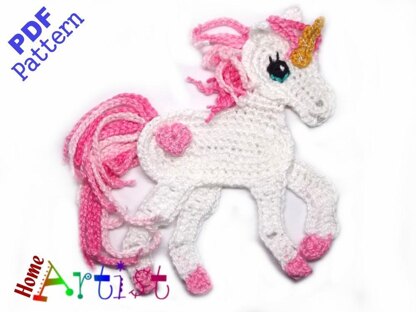 Applikation Crochet Pattern - Instant PDF Download - Horse Unicorn crochet pattern applique