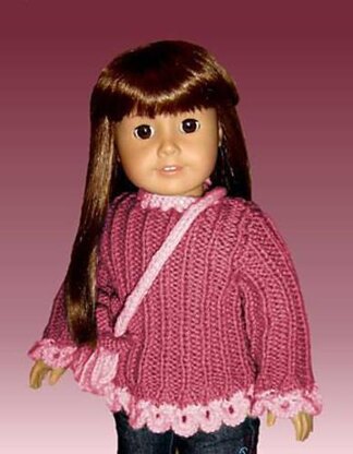 Fits American Girl Doll, Scalloped Trim 006