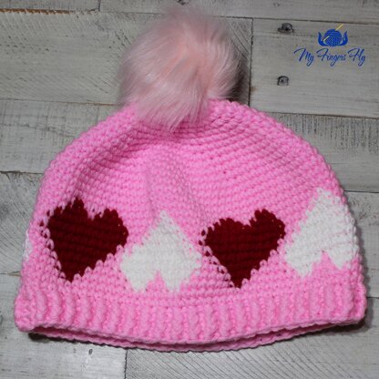 Topsy Turvy Hearts Beanie