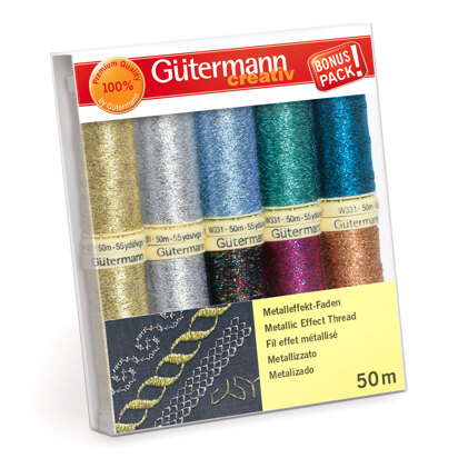 Gutermann Thread Set: Metallic Effect: 10 x 50m