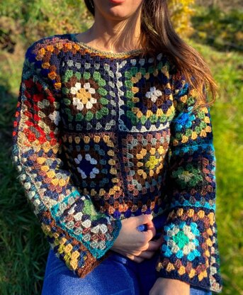 GRANNY SQUARES Sweater - Jumper - Crochet Pattern